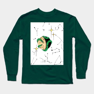 Moon Snake - Green Long Sleeve T-Shirt